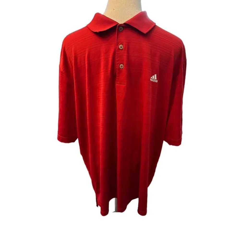 Adidas Red Moisture Wicking Golf Polo Sz 2XL